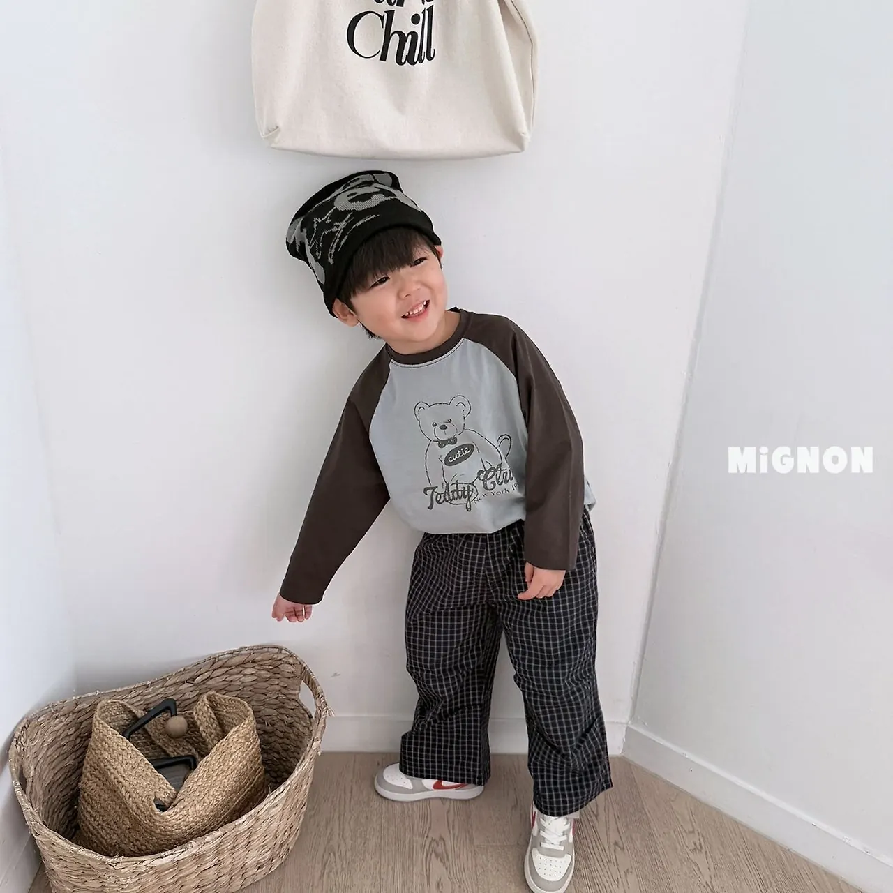 테디배색티셔츠 착장