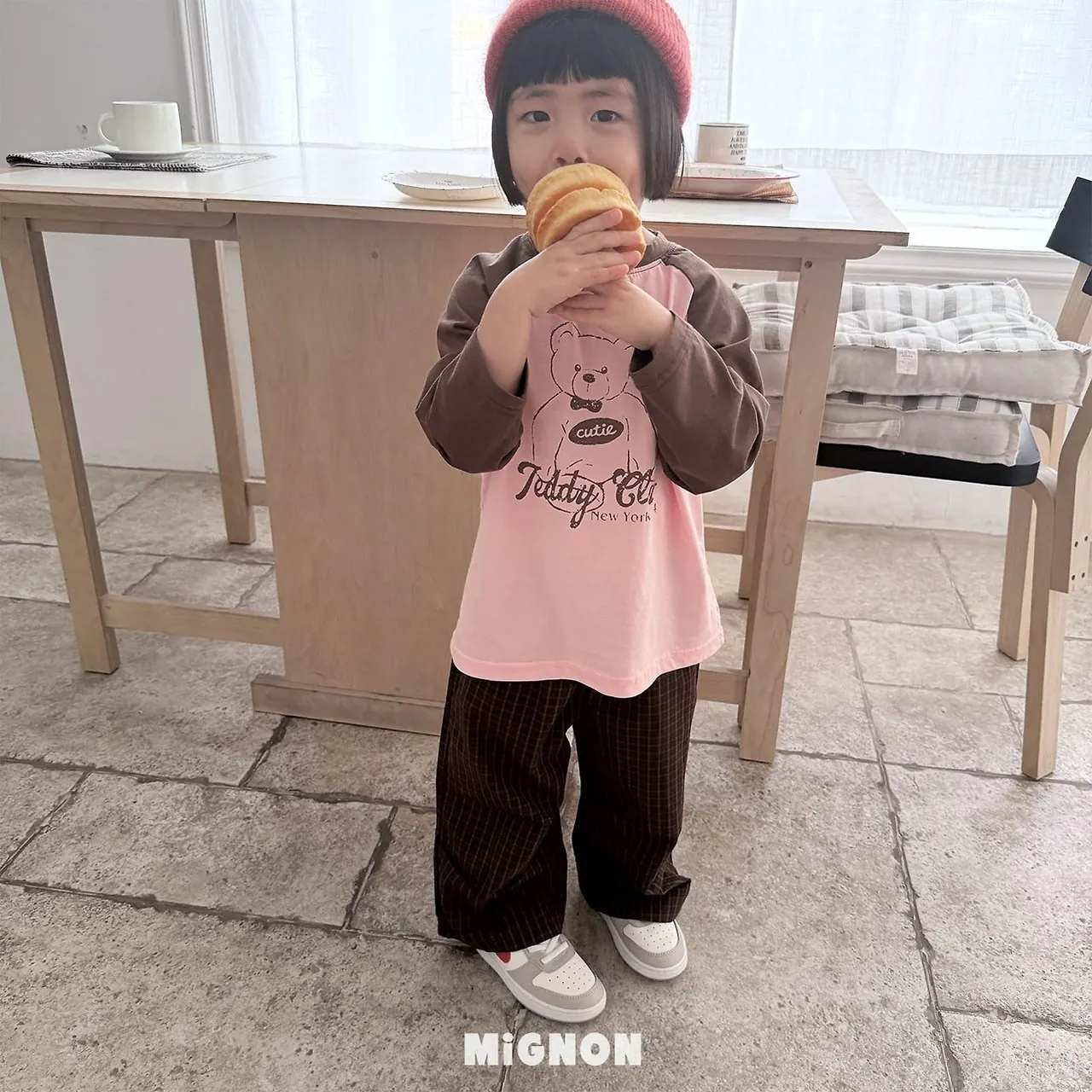 테디배색티셔츠 착장