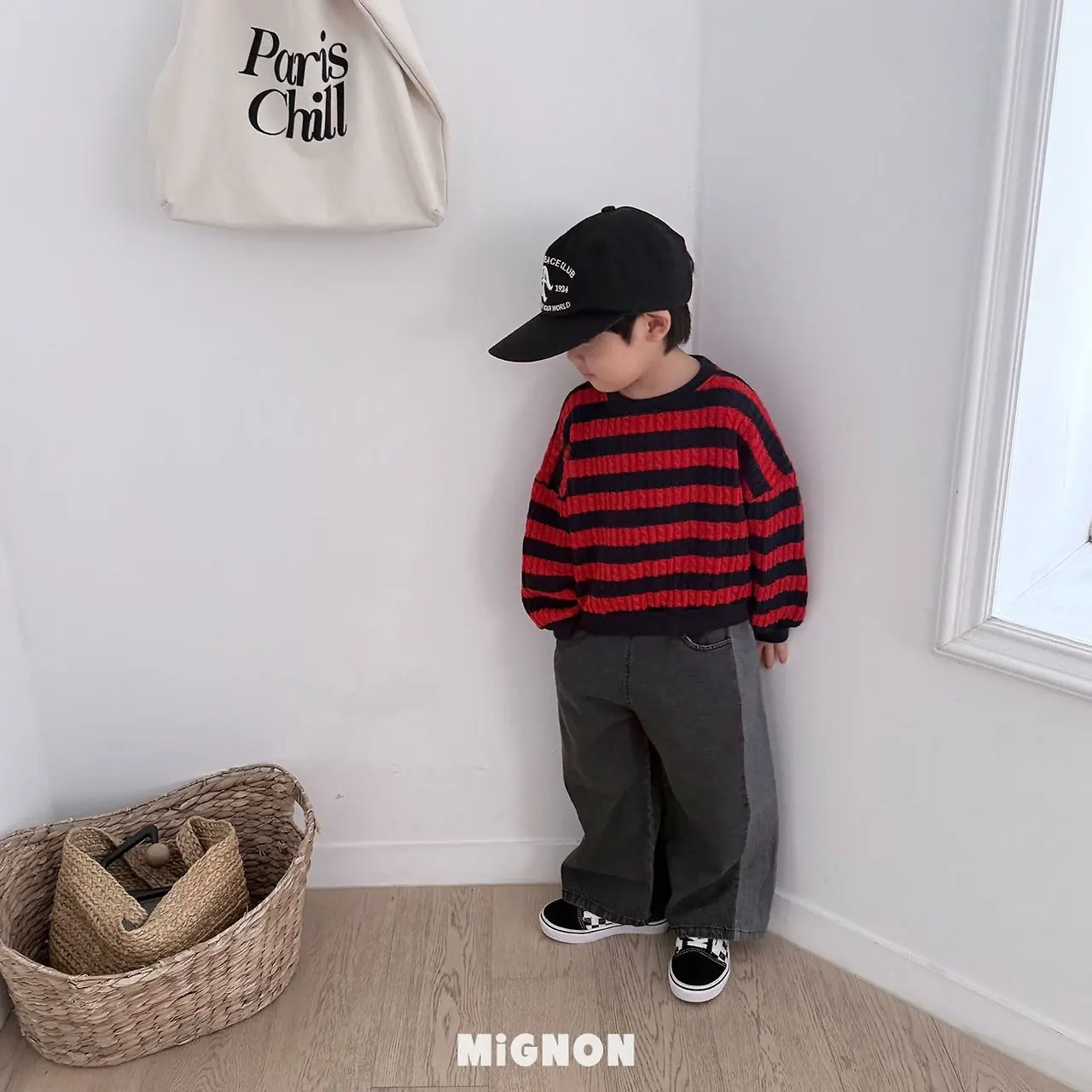 꽈배기니트맨투맨 착장